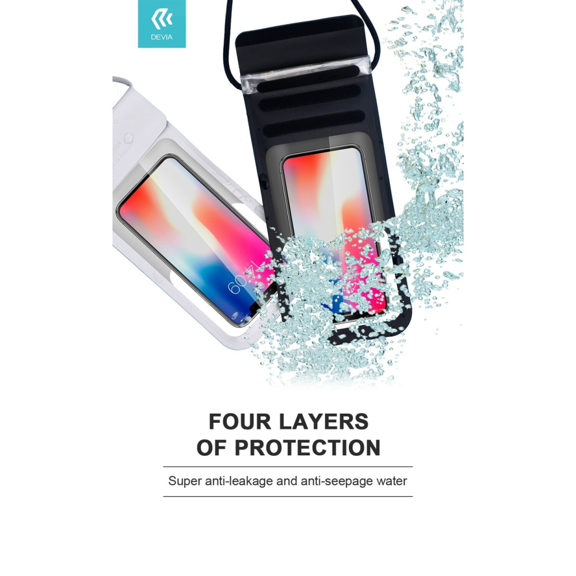 Universalus black sandarus / neperšlampamas vandeniui DEVIA dėklas 1