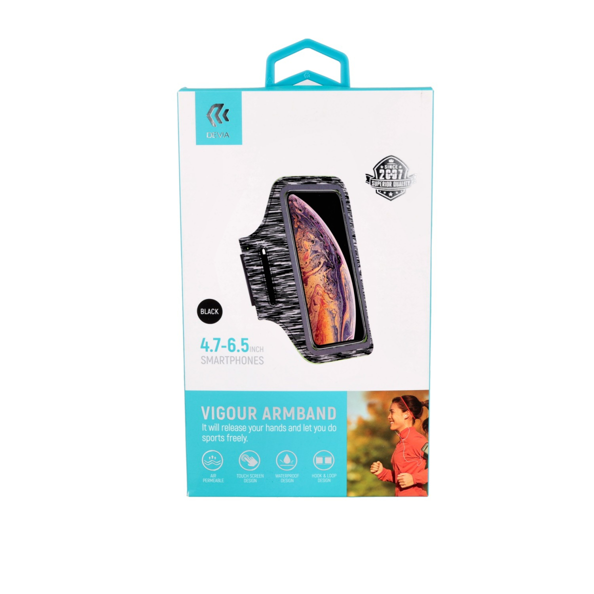 Universalus juodas SPORT VIGOUR dėklas DEVIA 3