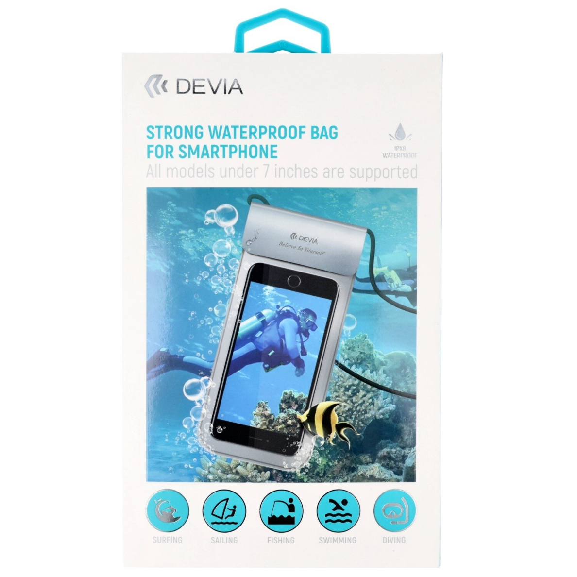 Universalus silver sandarus / neperšlampamas vandeniui DEVIA dėklas 1