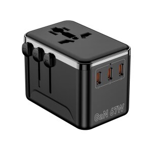 Universalus kelioninis adapteris OULIYO PD+QC GaN 67W USB-A 3xType-C Universalus kelioninis adapteris OULIYO PD+QC GaN 67W USB-A 3xType-C