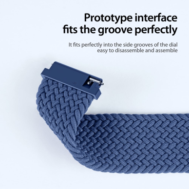 Universali storm blue DUX DUCIS Braided Nylon apyrankė 22mm 3