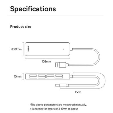 USB šakotuvas BASEUS 15cm B0005280B811-00 12