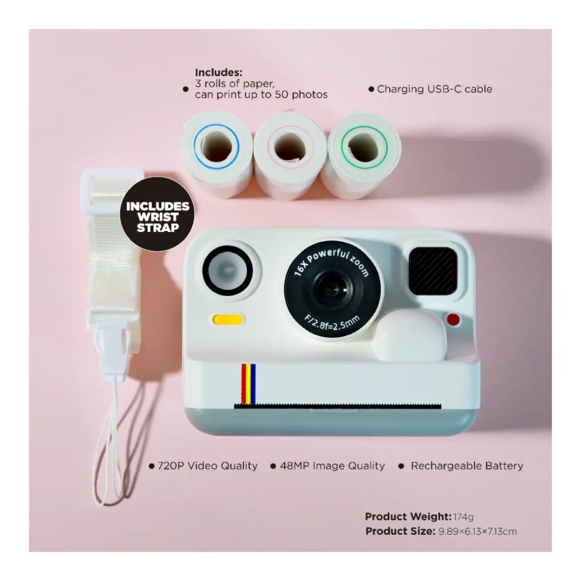 Vaikiškas fotoaparatas INSTANT K12 PRO white 2