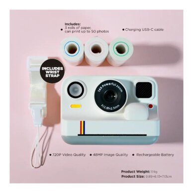 Vaikiškas fotoaparatas INSTANT K12 PRO white 2 Vaikiškas fotoaparatas INSTANT K12 PRO white 2