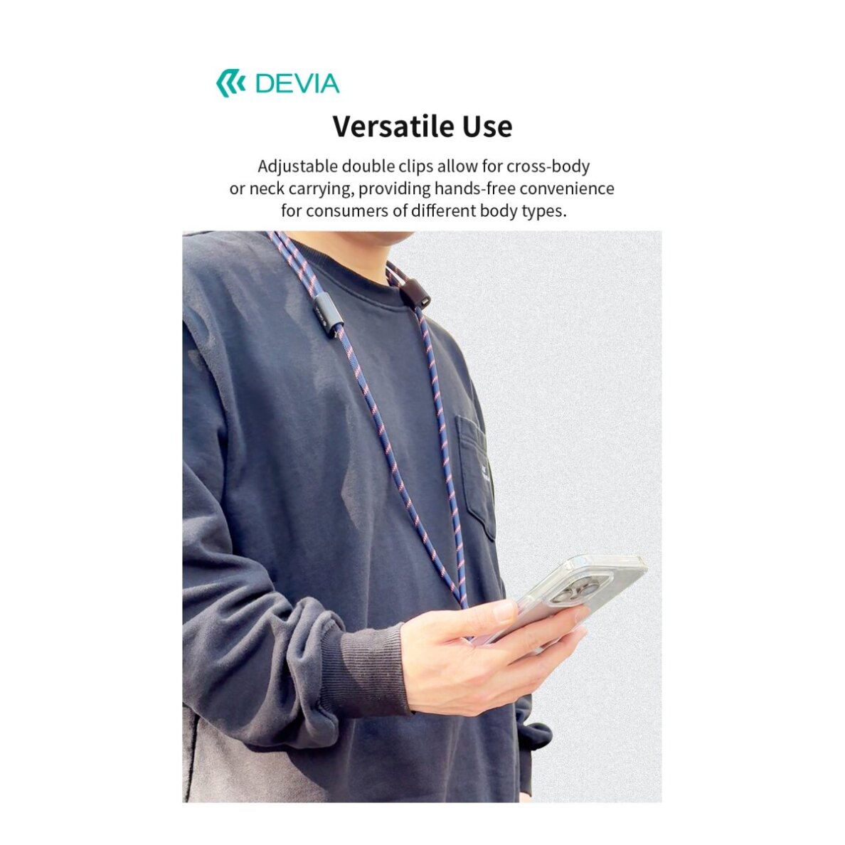 Virvutė telefonui - laidas black TYPE-C 60W Devia Cable Pro5 1.6m 5