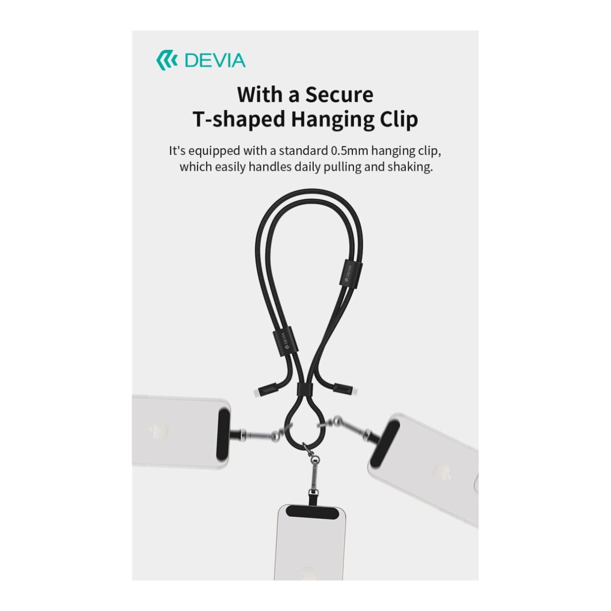 Virvutė telefonui - laidas black TYPE-C 60W Devia Cable Pro5 1.6m 2 Virvutė telefonui - laidas black TYPE-C 60W Devia Cable Pro5 1.6m 2