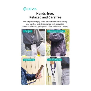 Virvutė telefonui - laidas black TYPE-C 60W Devia Cable Pro5 1.6m 6