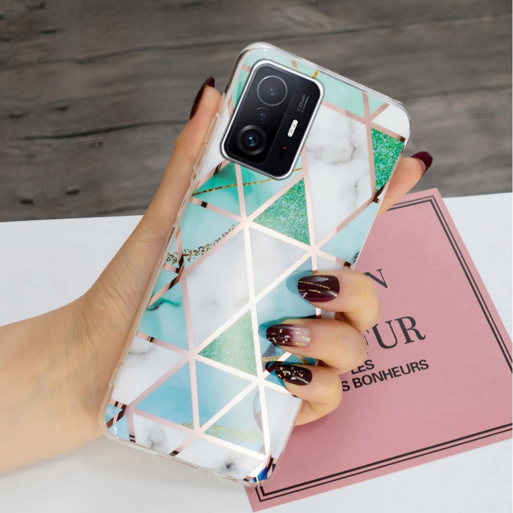 XIAOMI MI 11T/MI 11T PRO Tracy nugarėlė Geometric marble Green/White 3