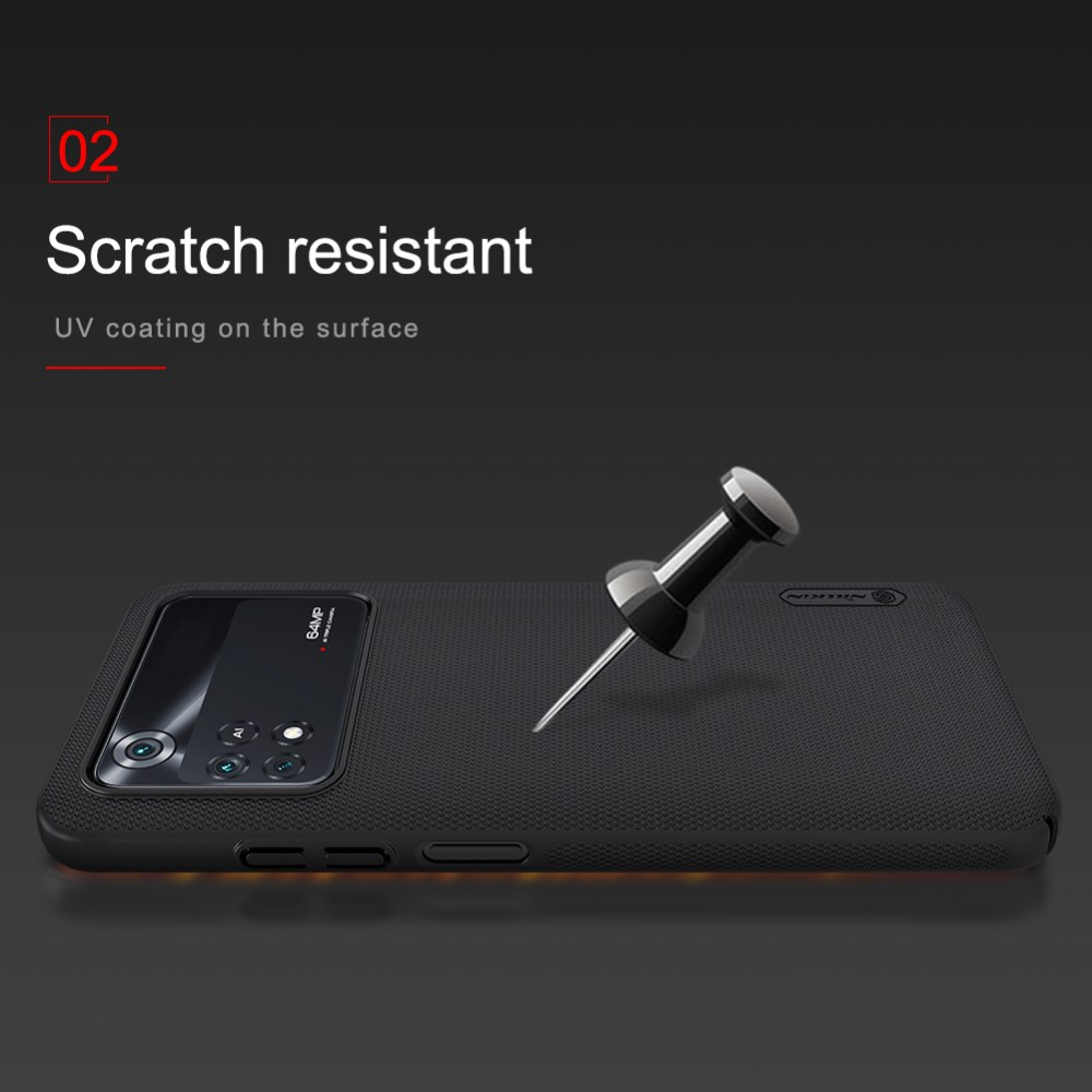 XIAOMI POCO M4 PRO juoda NILLKIN SUPER FROSTED nugarėlė 2