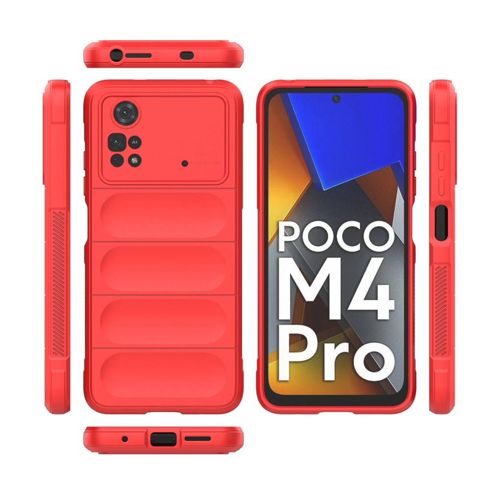XIAOMI POCO M4 PRO raudona Tracy Anti-slip Rugged nugarėlė 2