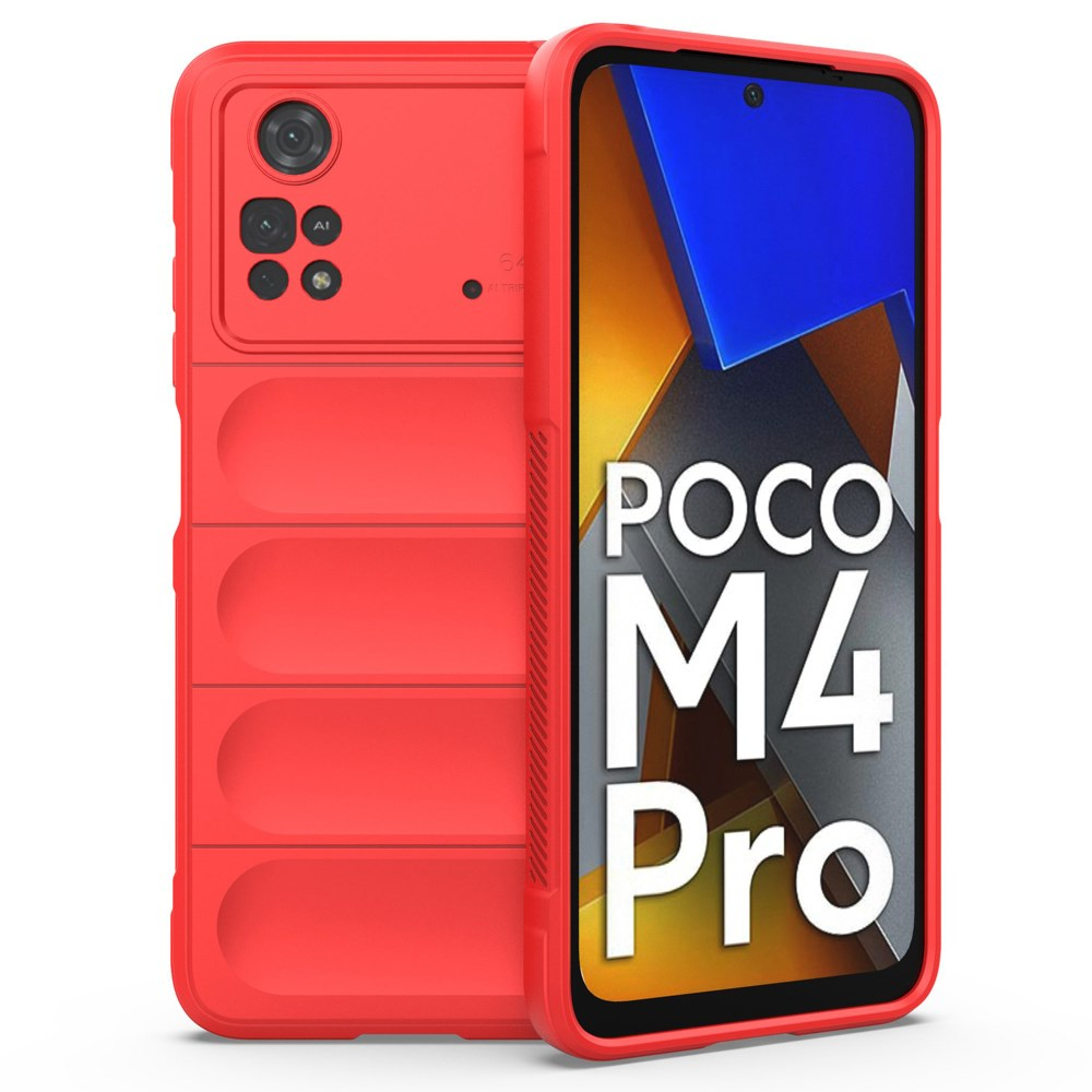 XIAOMI POCO M4 PRO raudona Tracy Anti-slip Rugged nugarėlė