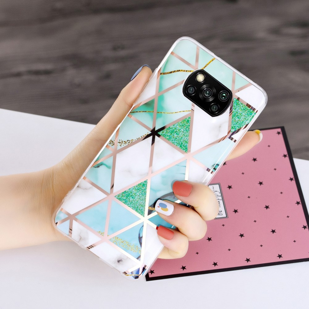 Xiaomi POCO X3 NFC/X3 PRO Tracy nugarėlė Geometric green marble 3