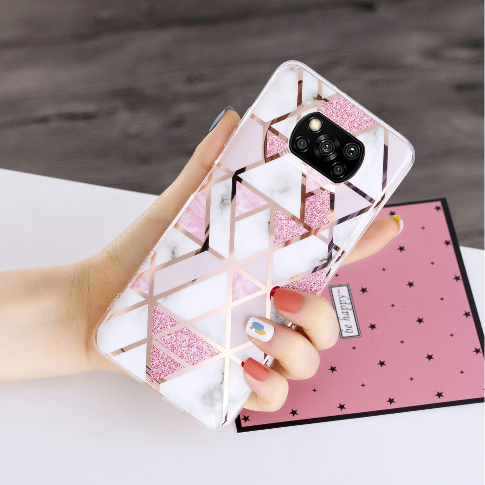 Xiaomi POCO X3 NFC/X3 PRO Tracy nugarėlė Geometric pink marble 3