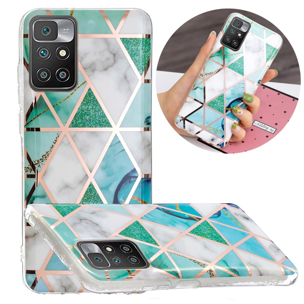 Xiaomi Redmi 10 Tracy nugarėlė Geometric marble green 2