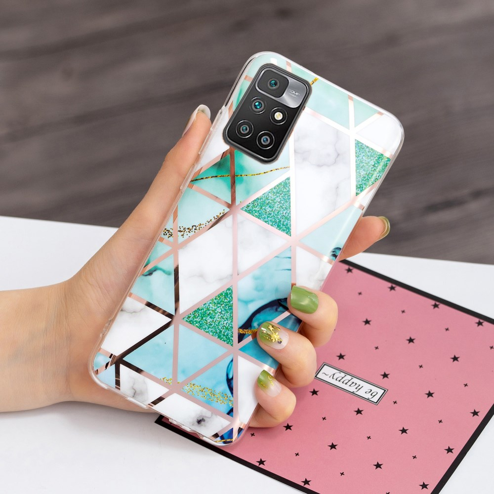Xiaomi Redmi 10 Tracy nugarėlė Geometric marble green 3