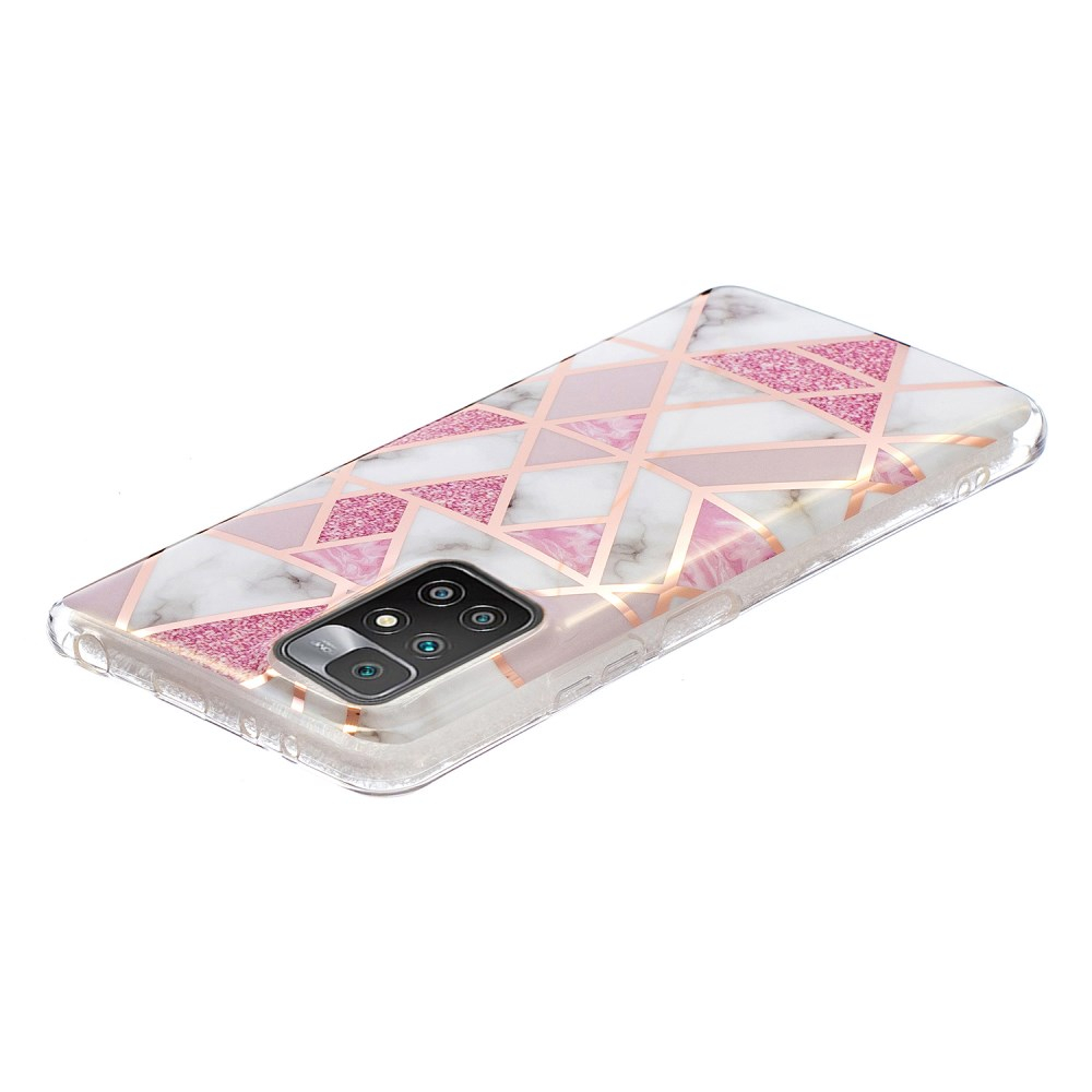 Xiaomi Redmi 10 Tracy nugarėlė Geometric marble Pink/White 1