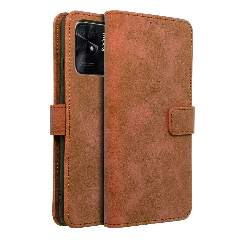 XIAOMI REDMI 10C/POCO C40 brown VELVET dėklas 6