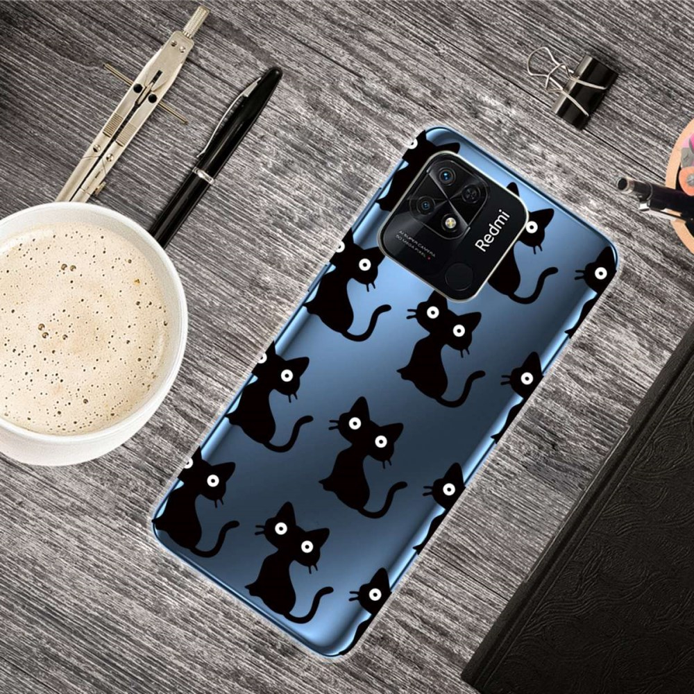 XIAOMI REDMI 10C/POCO C40 Tracy clear nugarėlė Black Cats 3