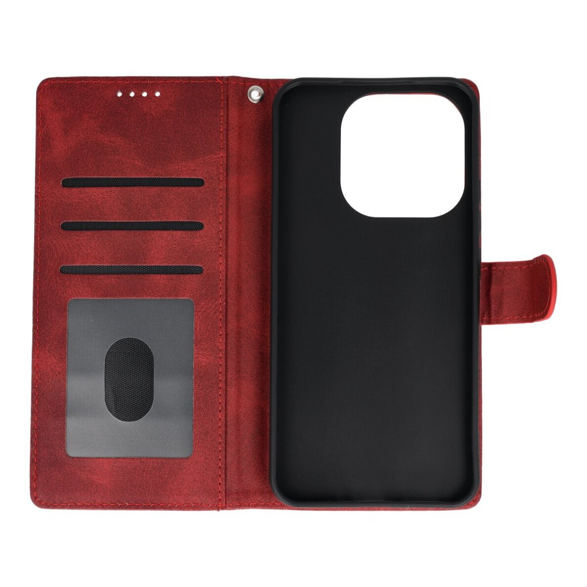 Xiaomi 15T red PU Textured Leather Wrist Strap dėklas 2