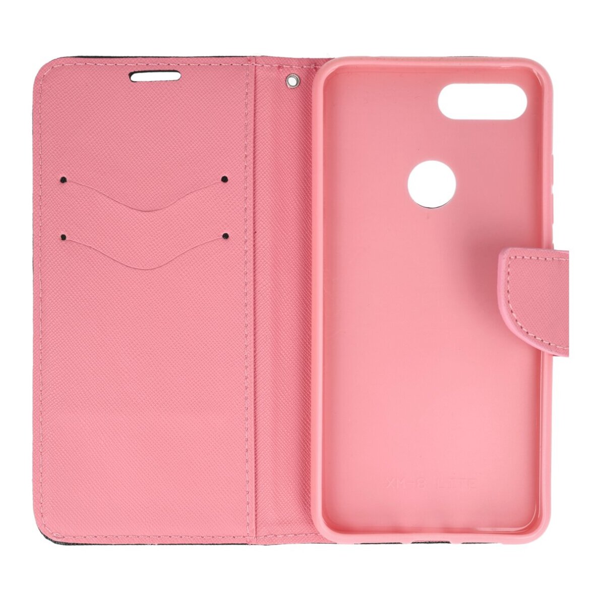 Xiaomi MI8 LITE juoda+rožinė FANCY DIARY dėklas 2