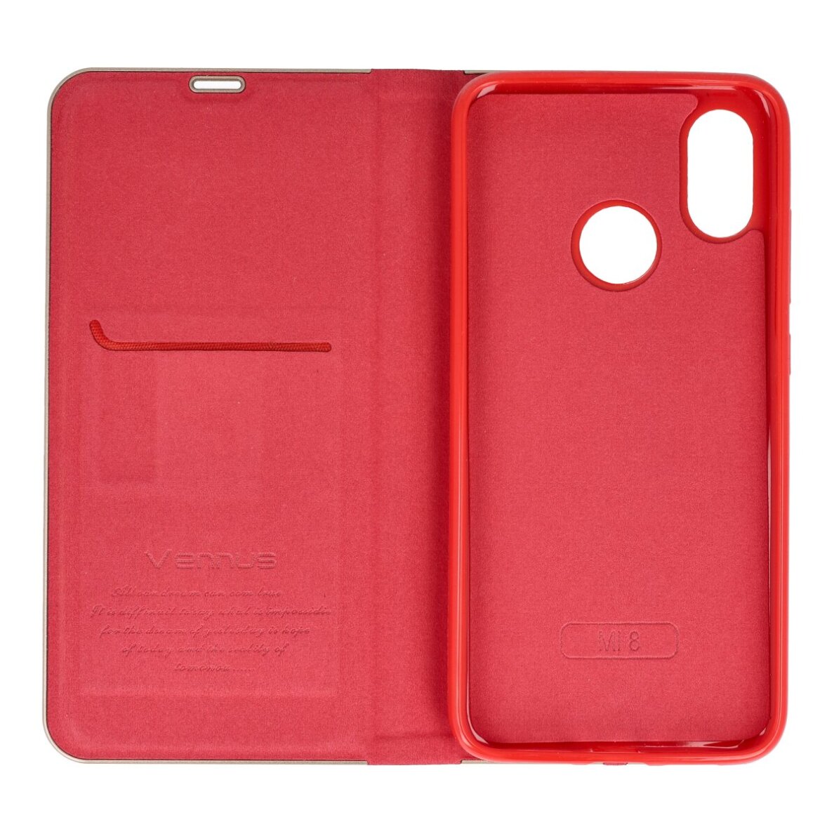Xiaomi MI8/MI8 PRO raudonas VENBOOK dėklas 3