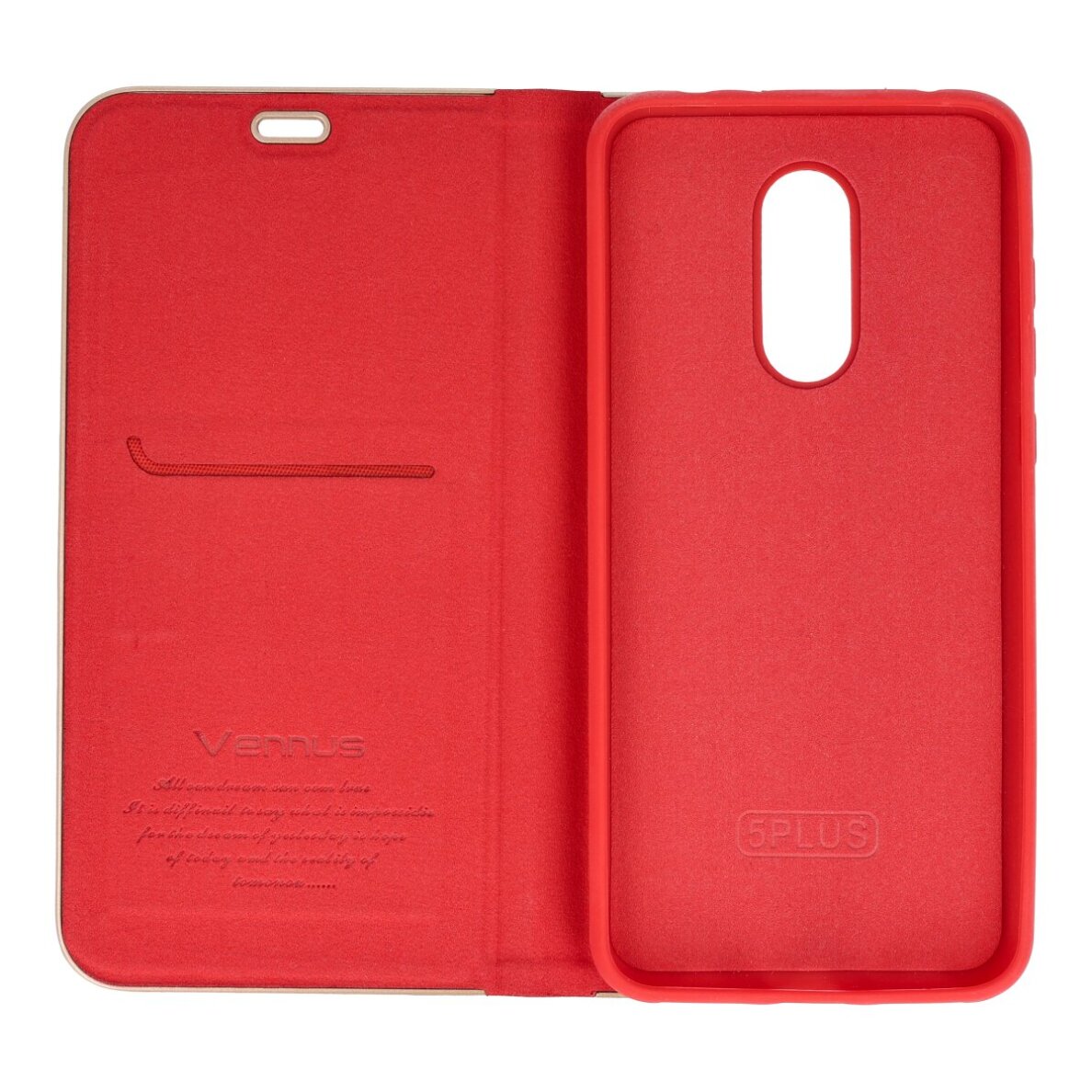 Xiaomi Redmi 5+/Note5 raudonas VENBOOK dėklas 1