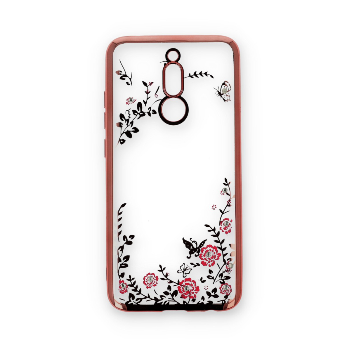 XIAOMI Redmi 8/8A rausva perfect FLOWERS nugarėlė 1