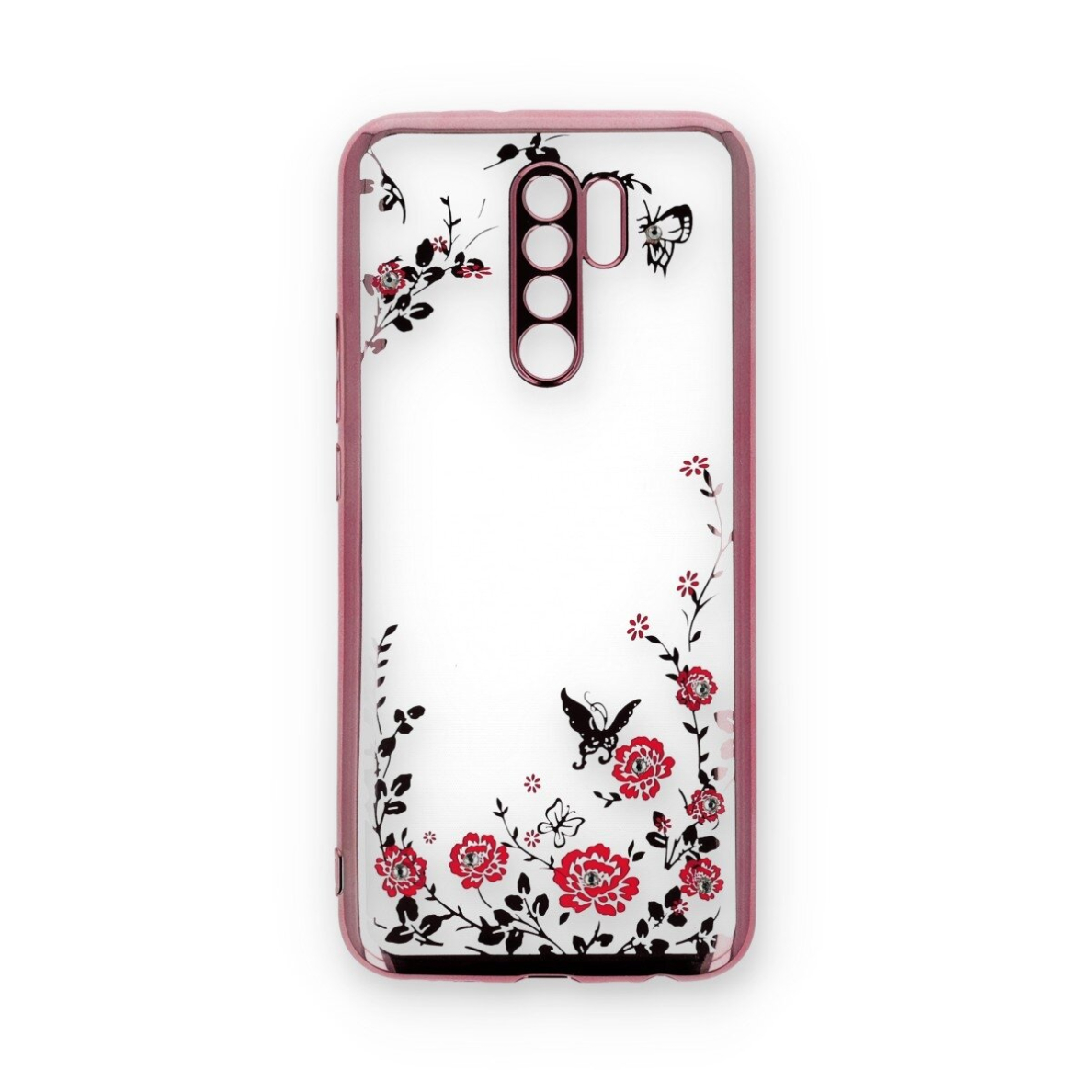 XIAOMI REDMI 9 rausva perfect FLOWERS nugarėlė