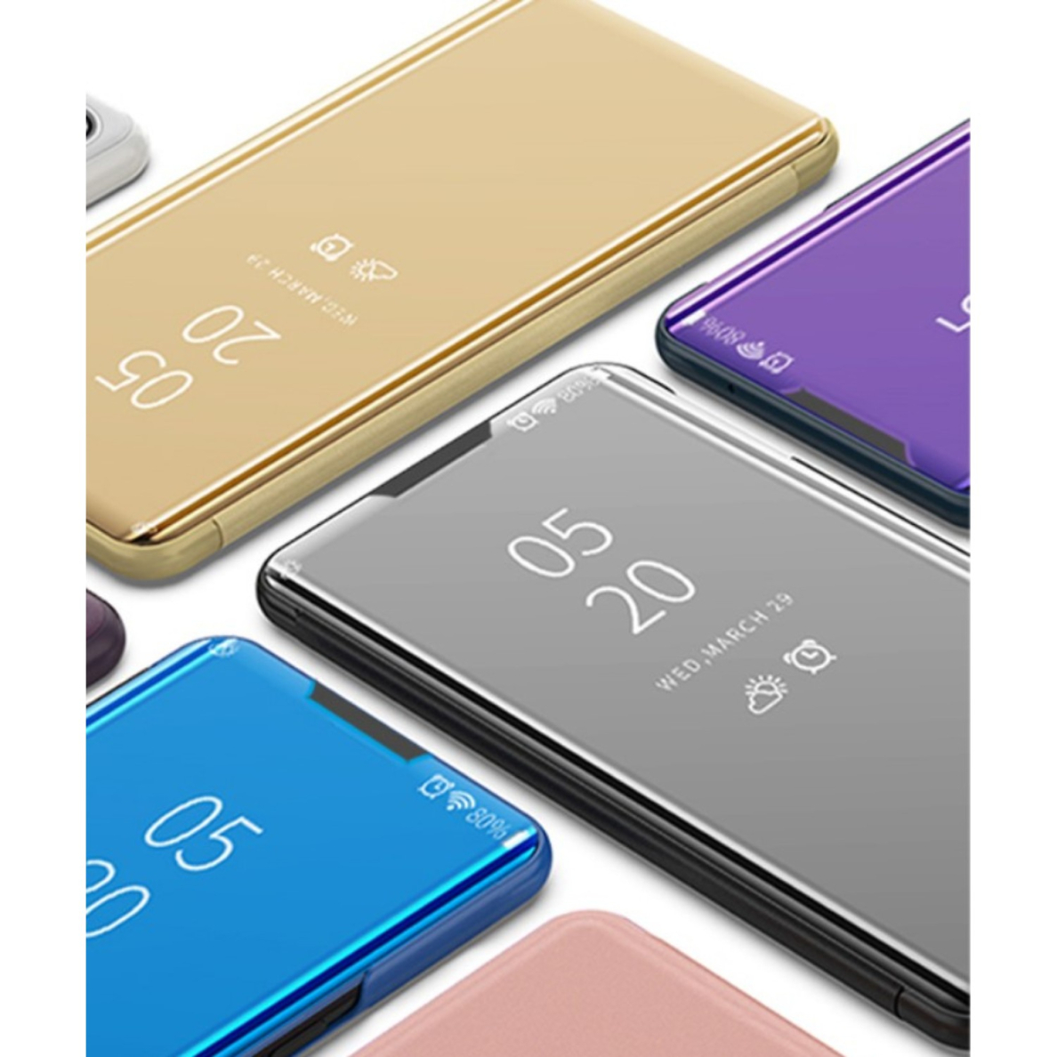 Xiaomi Redmi 9 rausvas VIEW WINDOW dėklas 2