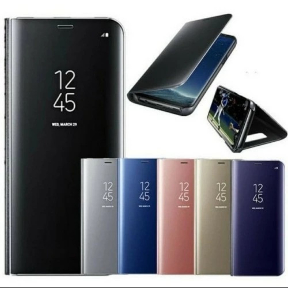 Xiaomi Redmi 9A violetinis VIEW WINDOW dėklas 2