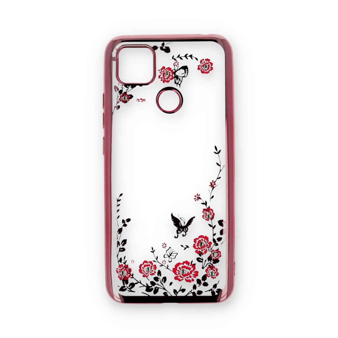 XIAOMI REDMI 9C/10A rausva perfect FLOWERS nugarėlė 1