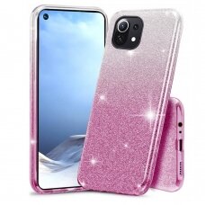 Xiaomi MI 11 LITE/5G NE rožinė GLITTER3 nugarėlė