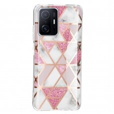 XIAOMI MI 11T/MI 11T PRO Tracy nugarėlė Geometric marble Pink/White