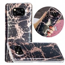 Xiaomi POCO X3 NFC/X3 PRO Tracy nugarėlė Black&gold Marble+