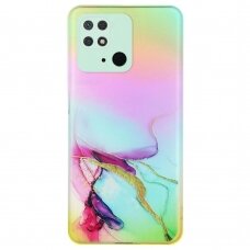 XIAOMI REDMI 10C/POCO C40 Tracy nugarėlė LASER MARBLE Red/Yellow