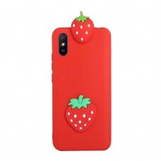 Xiaomi Redmi 9A raudona nugarėlė Strawberry 4D