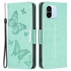 XIAOMI REDMI A1/REDMI A2 žalias Tracy K.FLEXI dėklas Drugeliai