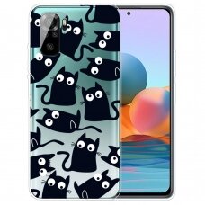 XIAOMI REDMI NOTE 10/10s/POCO M5s Tracy clear nugarėlė Black Cats