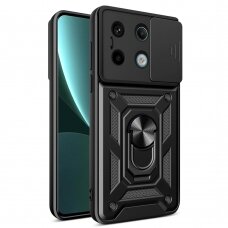 Xiaomi Redmi Note 13 PRO 5G black RING ARMOR WITH CAMSHIELD nugarėlė