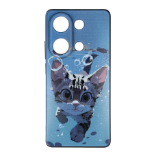 Xiaomi Redmi Note 13 PRO / Poco M6 PRO black nugarėlė Swimming Cat Design00061
