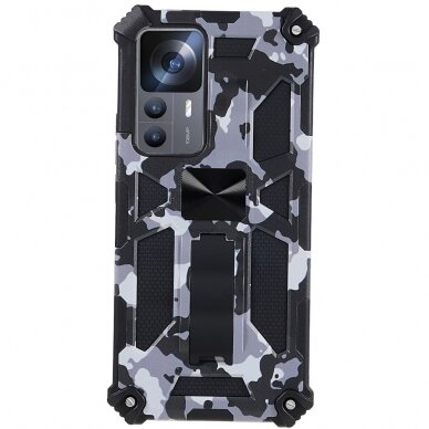 Xiaomi 12T/12T PRO juoda camouflage ARMOR METAL nugarėlė