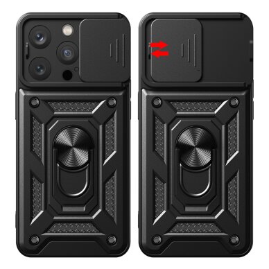Xiaomi 12T/12T PRO juoda RING ARMOR WITH CAMSHIELD nugarėlė 2