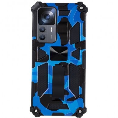 Xiaomi 12T/12T PRO mėlyna camouflage ARMOR METAL nugarėlė