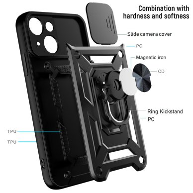 Xiaomi 15 5G black RING ARMOR WITH CAMSHIELD nugarėlė 1