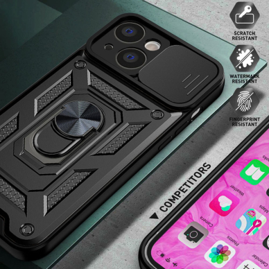 Xiaomi 15 5G black RING ARMOR WITH CAMSHIELD nugarėlė 2