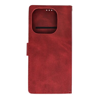 Xiaomi 15T red PU Textured Leather Wrist Strap dėklas 1