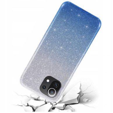 Xiaomi MI 11 LITE/5G NE mėlyna GLITTER3 nugarėlė 2