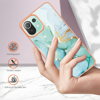 XIAOMI MI 11 LITE/5G NE Tracy nugarėlė MILKY WAY MARBLE Green 2