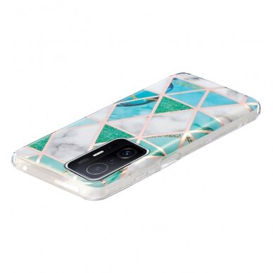 XIAOMI MI 11T/MI 11T PRO Tracy nugarėlė Geometric marble Green/White 1