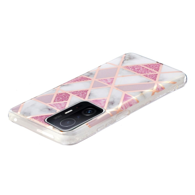 XIAOMI MI 11T/MI 11T PRO Tracy nugarėlė Geometric marble Pink/White 1